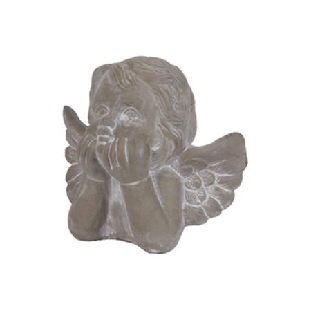 URBAN TRENDS COLLECTION Cement Cherub Head with Resting on Hands, Gray 53704